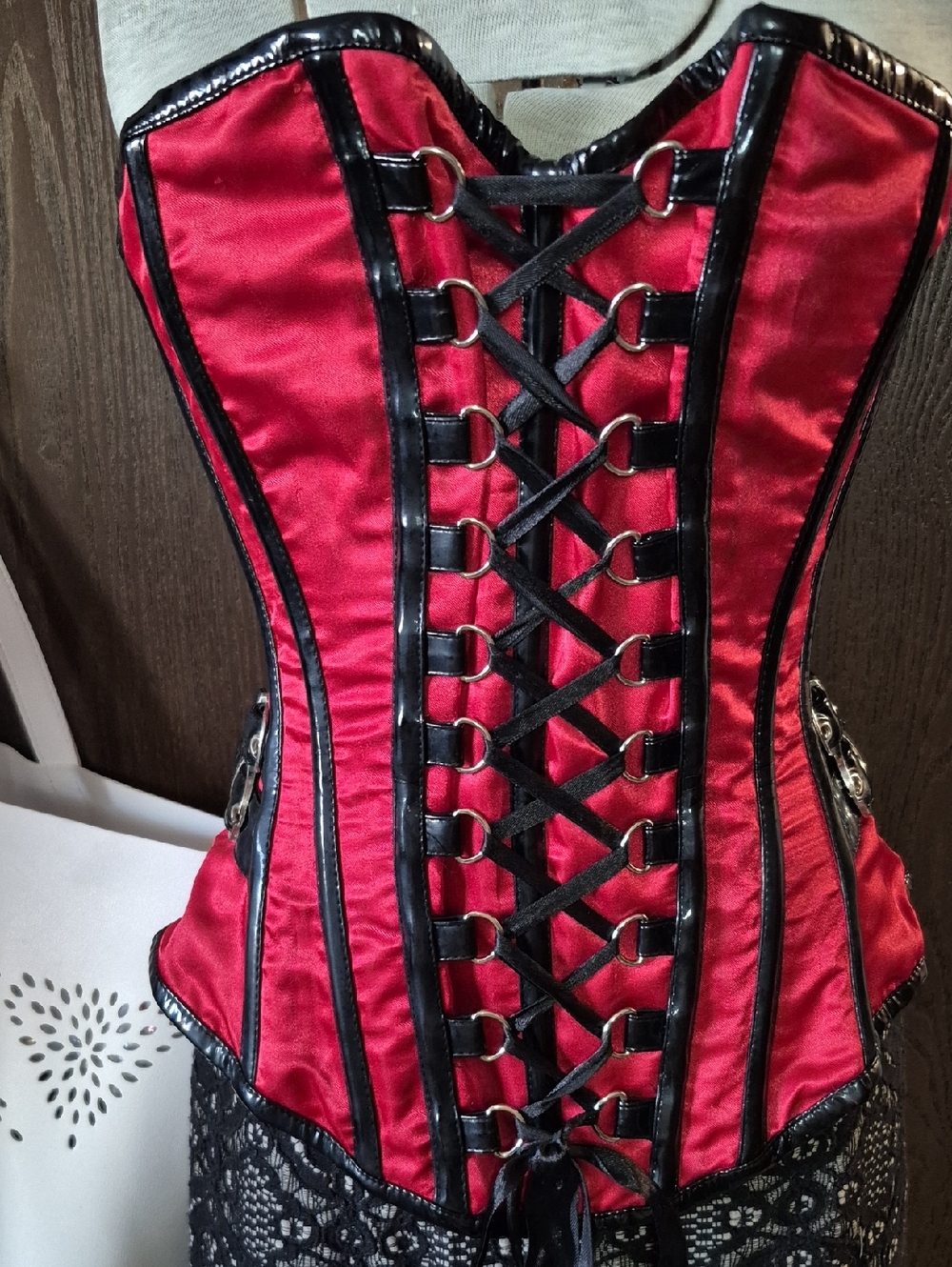 NWOT Red Satin Lace-Up Corset By Berlesk